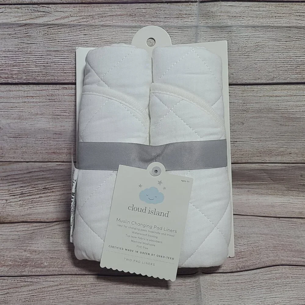 Cloud Island Muslin Changing Pad Liner - Cream - 2pk - NEW WITH TAGS